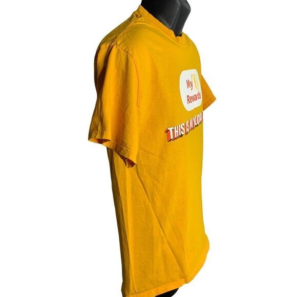 McDonalds Uniform Crewneck T Shirt S Orange Short Sleeves Rewards Loyal Tee - Picture 5 of 5